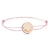 Pink Personalised Friendship Bracelet – Rose Gold Disc -Fashion Accessories rose pink cord personalieed bracelet hero