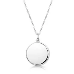 Round Personalised Locket – Silver