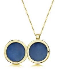 Diamond Round Engraved Locket – Gold 18 Diamond Round Engraved Locket – Gold -Fashion Accessories round locket inside gold 2