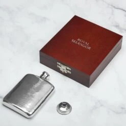 Royal Selangor Presentation Hip Flask – Dark Wood -Fashion Accessories royal sealangor big textured hipflask scaled 1