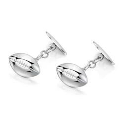 Silver Rugby Engraved Cufflinks -Fashion Accessories rugby cufflinks hero 2