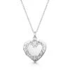 Scroll Heart Silver Locket -Fashion Accessories scroll heart locket SILVER