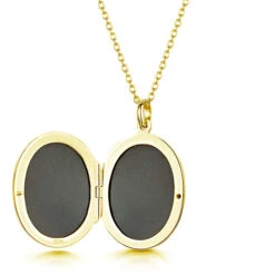 Large Oval Scroll Gold Locket -Fashion Accessories scroll oval locket open GOLD 2