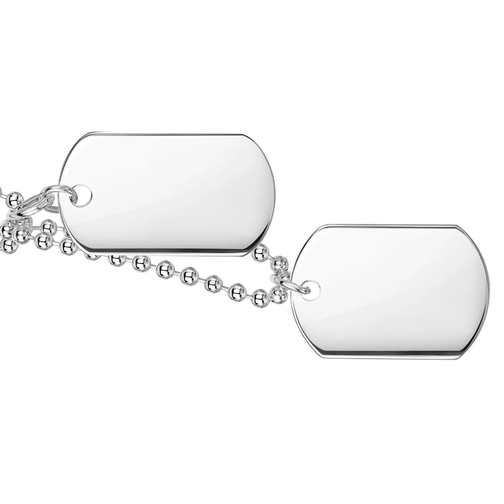 Double Dog Tag Mens Necklace – Silver 4 Double Dog Tag Mens Necklace – Silver - Image 2