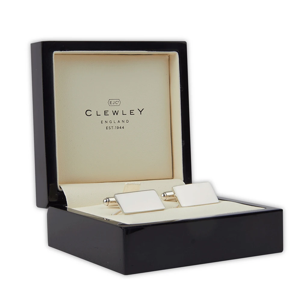 Solid Silver Oblong Cufflinks 4 Solid Silver Oblong Cufflinks - Image 2