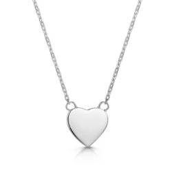 Small Pearl Heart Engraved Necklace – Silver 9 Small Pearl Heart Engraved Necklace – Silver -Fashion Accessories silver pearl heart necklace reverse