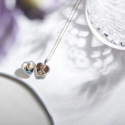 Scroll Heart Silver Locket -Fashion Accessories small silver heart 2 2