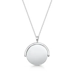 Spinning Disc Personalised Necklace – Silver 8 Spinning Disc Personalised Necklace – Silver -Fashion Accessories spinning necklace silver engraved