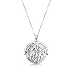 Spinning Disc Personalised Necklace – Silver