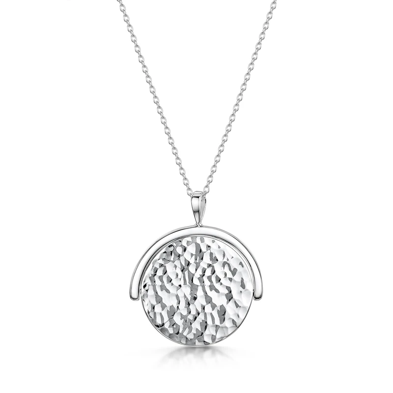 Spinning Disc Personalised Necklace – Silver 3 Spinning Disc Personalised Necklace – Silver