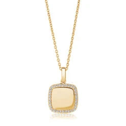 Necklace Follina Quadrato – 18K Gold Plated With White Zirconia
