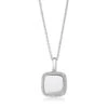 Necklace Follina Quadrato With White Zirconia Stones -Fashion Accessories square stone set silver personalised necklace