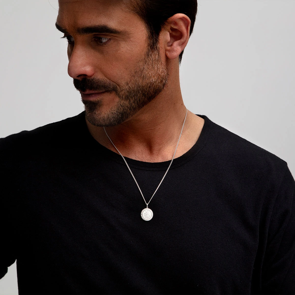 St Christopher Protect Us Round Necklace – 925 Solid Silver 7 St Christopher Protect Us Round Necklace – 925 Solid Silver - Image 5