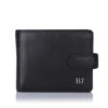 Visconti Double Fold Wallet – Black Leather -Fashion Accessories strap wallet black initials