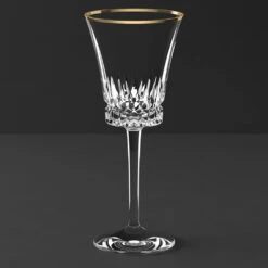 Villeroy & Boch Grand Royal Wine Goblet – Gold -Fashion Accessories villeroy and boch wine goblet gold black background