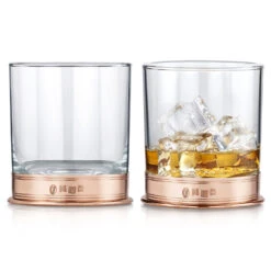 Copper Rose Whisky Glasses – Set Of 2 -Fashion Accessories whiskey glass copper pair