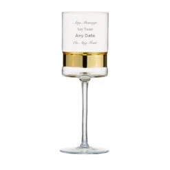 Personalised Soho Wine Glass – Gold